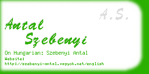 antal szebenyi business card